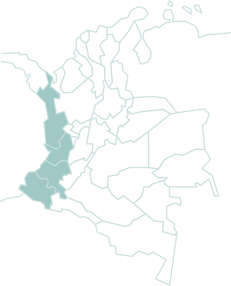 Mapa del Suroccidente colombiano