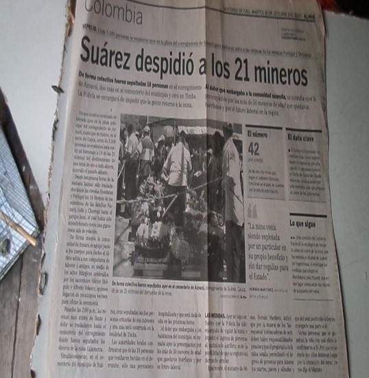 Accidente de mineros y mineras de Asnazú y Suárez.