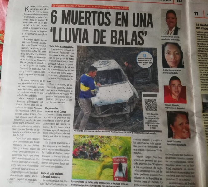 Homicidio de la candidata a alcaldesa Karina García Sierra