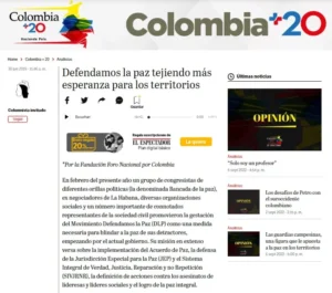 DEFENDAMOS LA PAZ:Tejiendo más esperanza para los territorios.